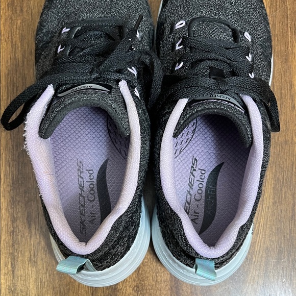 Sketchers Arch Fit Air Cooled Comfy Wave Womens Size 8.5 Black Lavender - Picture 9 of 14